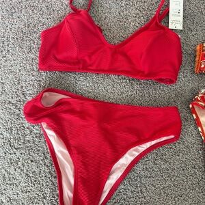 Vibrant Red Bikini Set